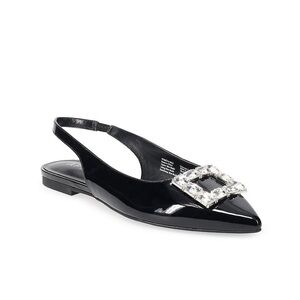 Apt. 9 Black Slingback Flats with Rhinestones